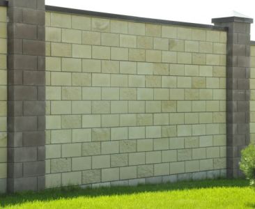 блочный бетонный забор