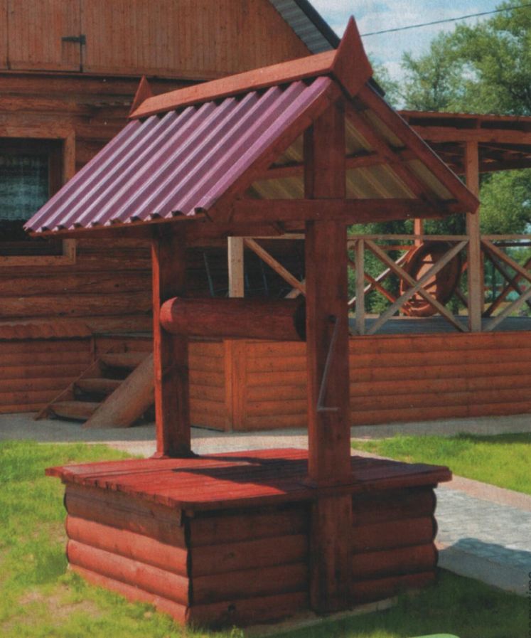 Фото домик для колодца из бревна