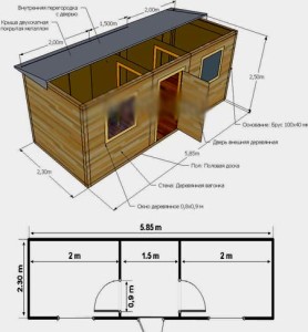 Пристройка к вагончику на даче своими руками размеры чертежи