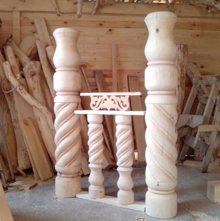 изготовление деревянных колон