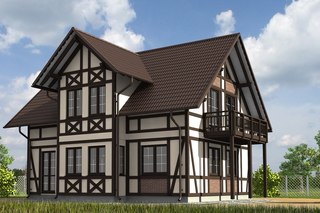 Дизайн фасадов домов с мансардами
