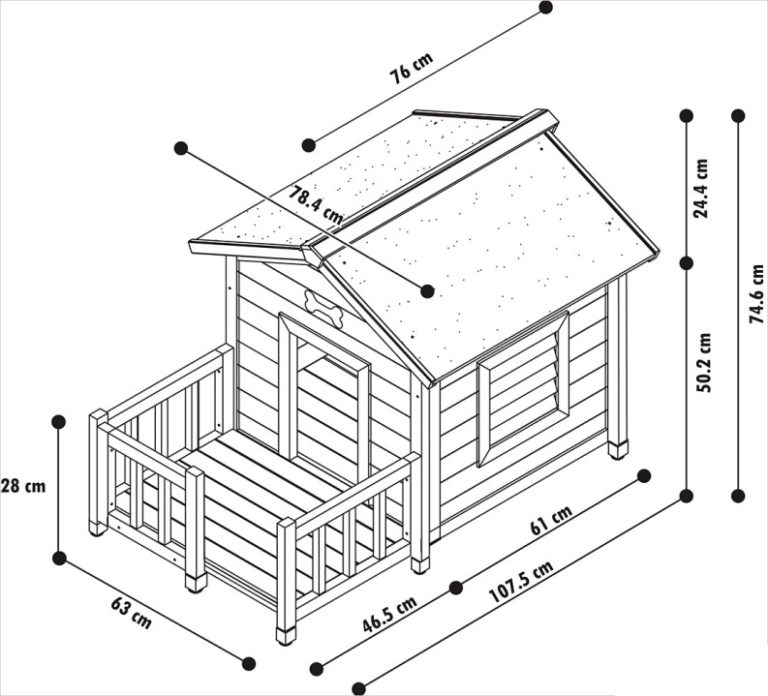 Будка для собаки чертеж с размерами для дворняжки