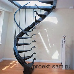 проект металлической винтовой лестницы в частном доме