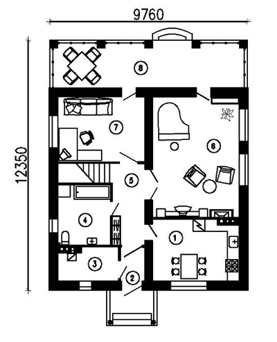 план первого этажа дома
