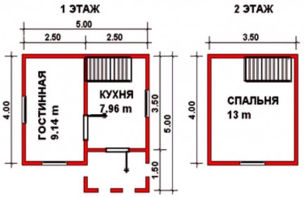 План дачного домика 4 на 4