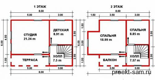 План дома 6х9 одноэтажный