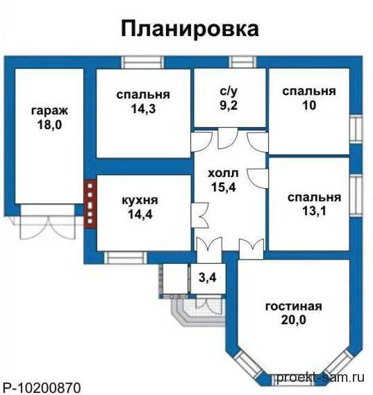 Планировка комнат в доме 9 на 12