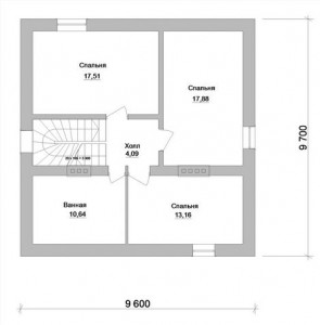 План дома с мансардой 9х9 планировка
