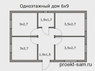 План дома одноэтажного 8х10