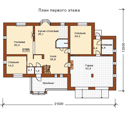 планировка 1 этажа дома с гаражом
