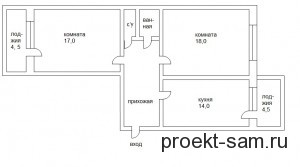 план двухкомнатной квартиры 