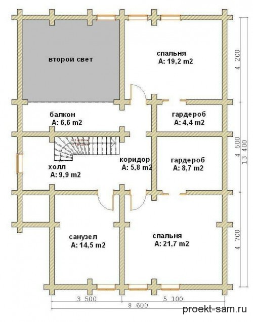 план 2 этажа деревянного дома
