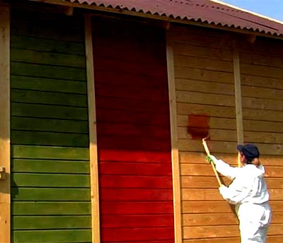  покраска дома из бруса 