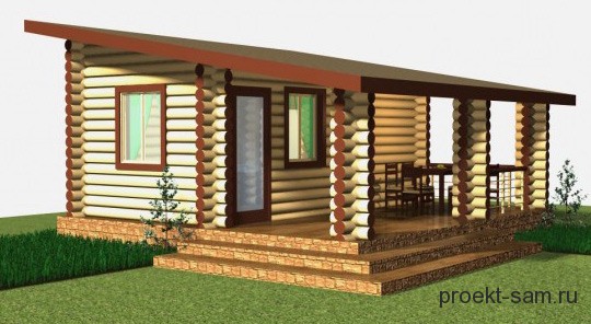 проект деревянного дома с односкатной крышей
