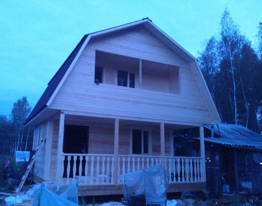 проект дома с ломаной крышей 6x6