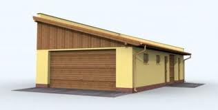 проект гаража с односкатной крышей