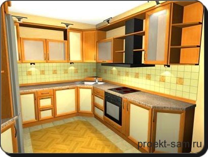 Дизайн кухни в доме п 57