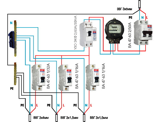 Схема подключения электросчетчика на даче