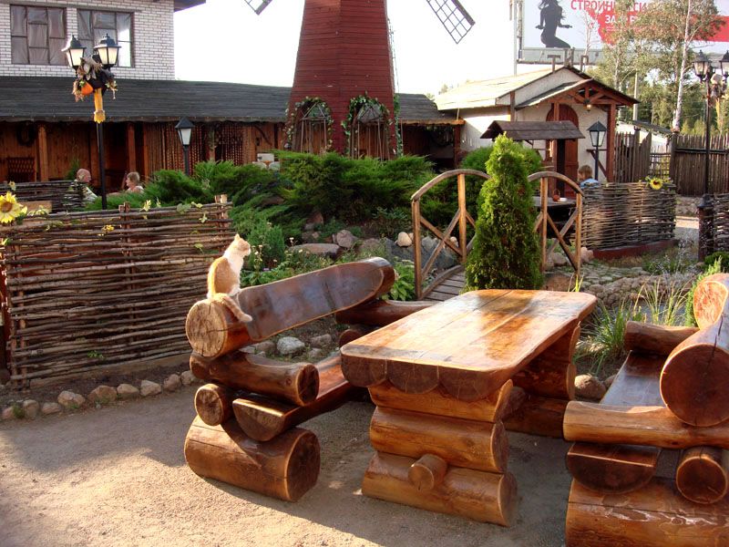 Садовая мебель и скамейки из дерева и бревен своими руками: фото декоративной дачной мебели