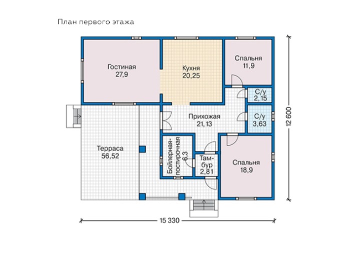 Проект дома 80 кв м одноэтажный с террасой