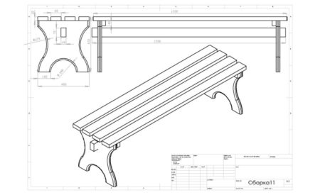Сделать скамейку из дерева чертежи
